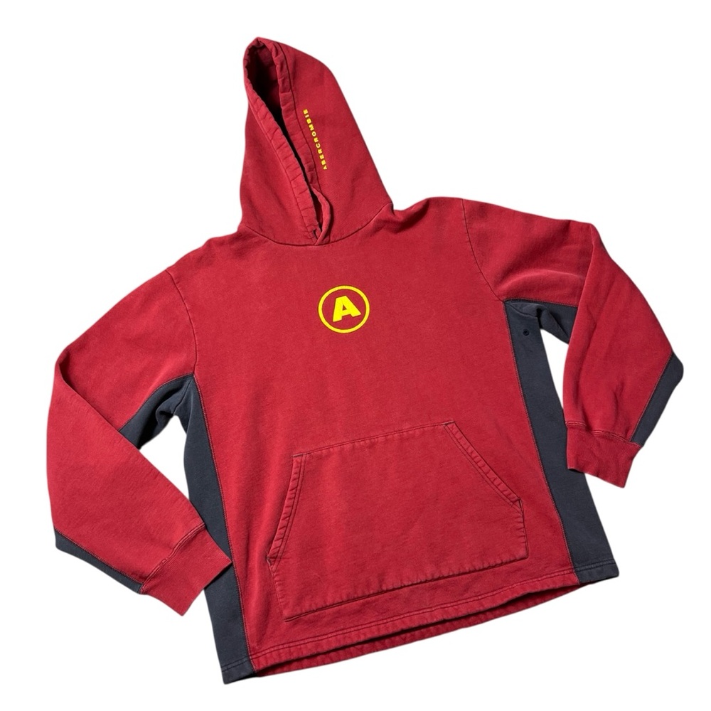 Vintage y2K Abercrombie red navy men’s hoodie